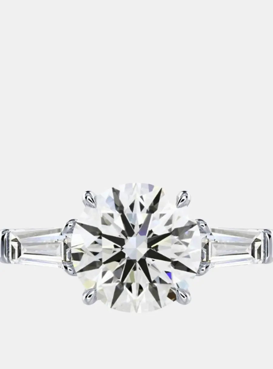 1.9 cts Round Lab Grown Diamond 14k White Gold Engagement Ring Size 52