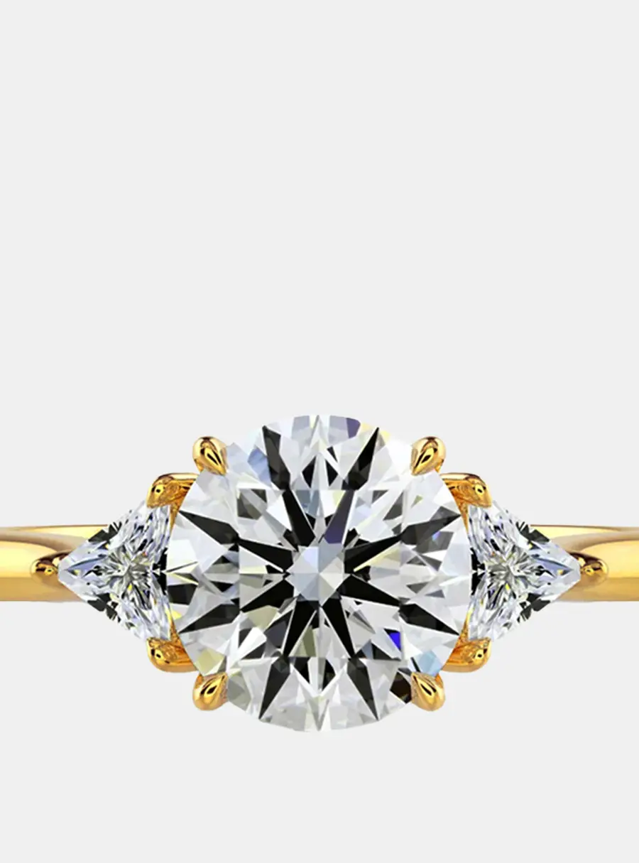 2 cts Round Lab Grown Diamond 14k Yellow Gold Wedding Ring Size 52