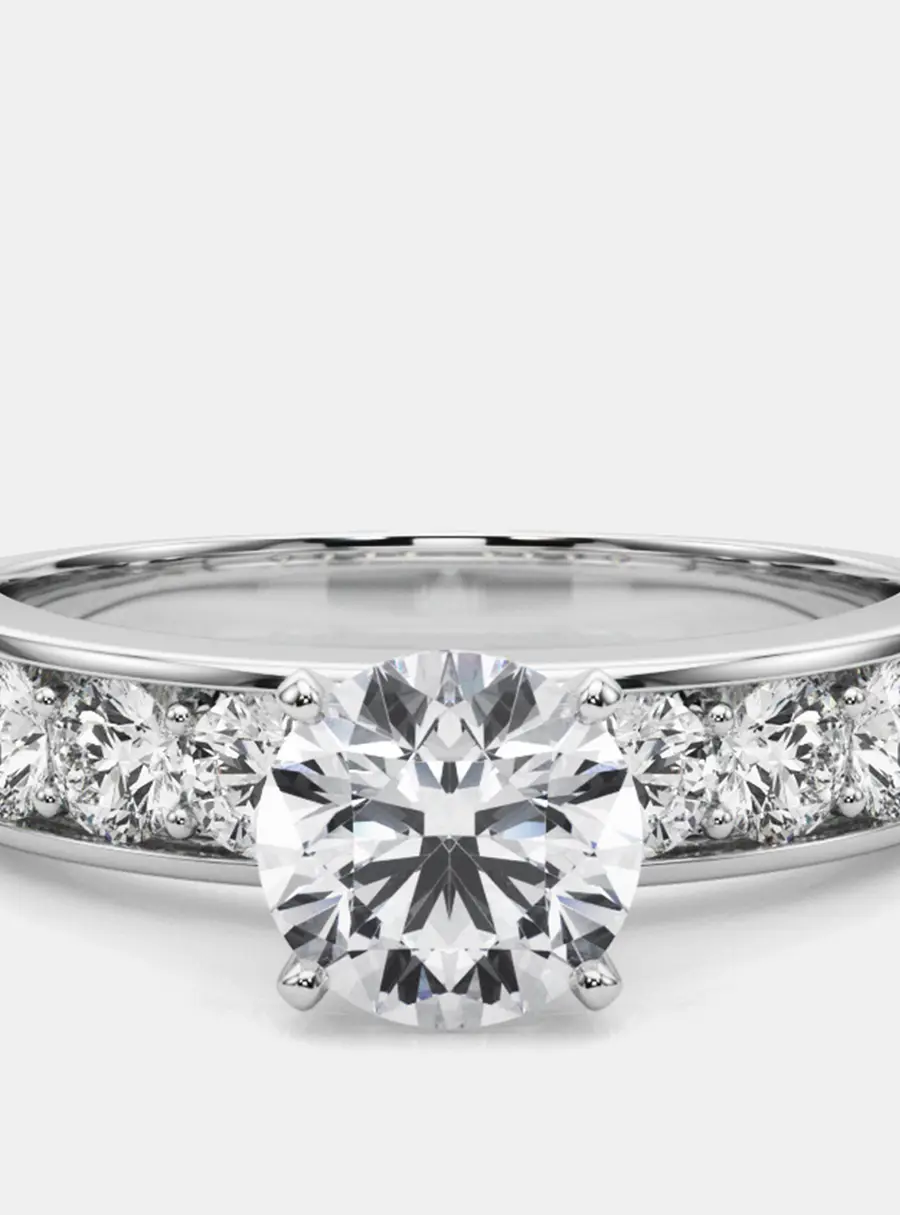 1.8 cts Round Lab Grown Diamond 14k White Gold Engagement Ring Size 52