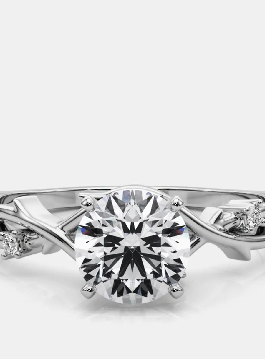 1.06 cts Round Lab Grown 14k White Gold Diamond Wedding Ring Size 52