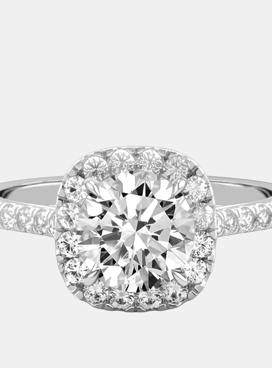 1.7 cts Round Lab Grown Diamond 18k White Gold Wedding Ring Size 52