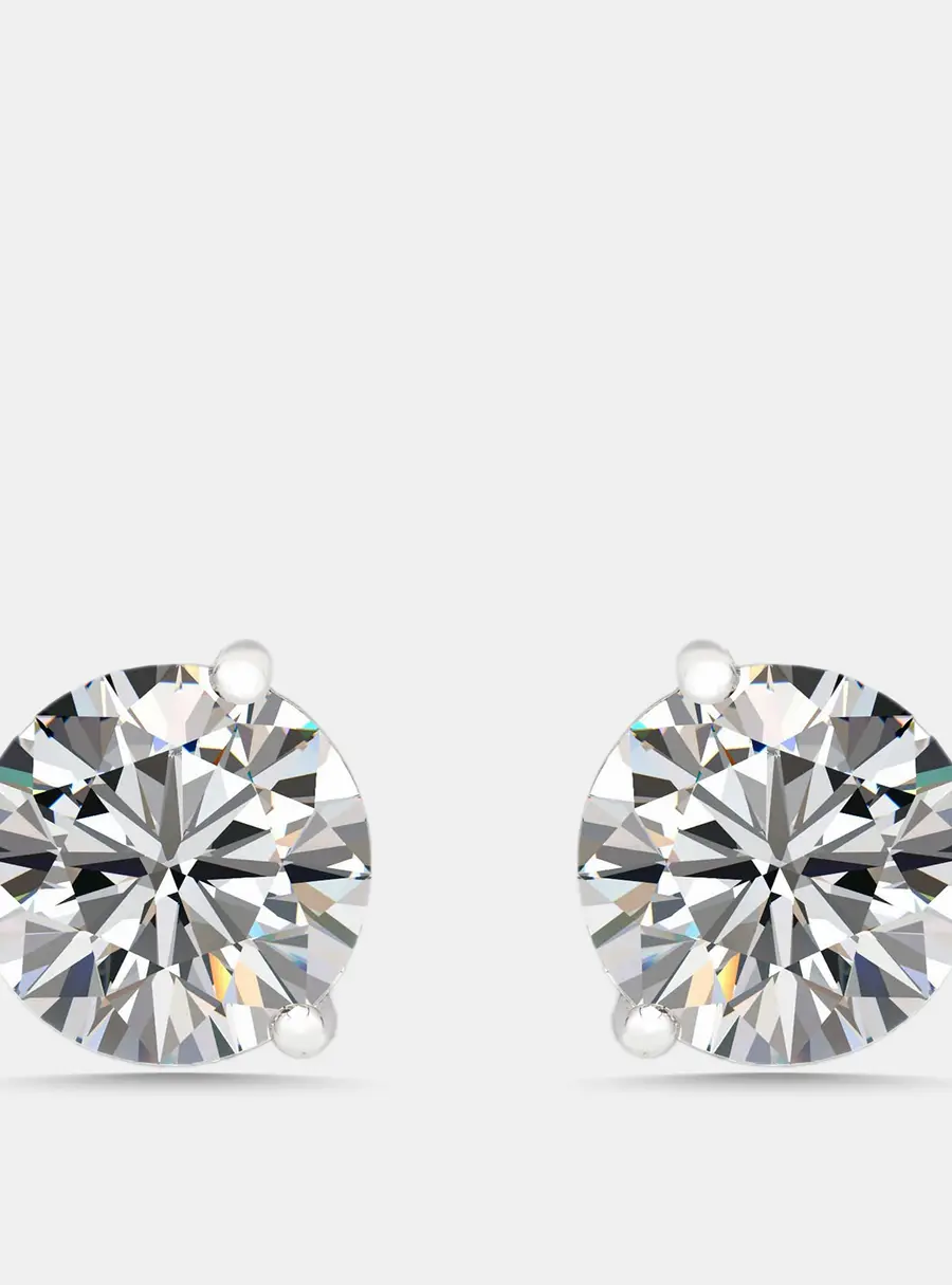 4 cts Round Lab Grown Diamonds 18k White Gold Earrings