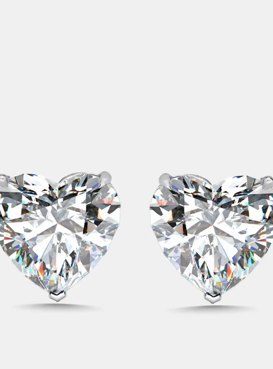 10 cts Heart Lab Grown Diamonds 18k White Gold Earrings