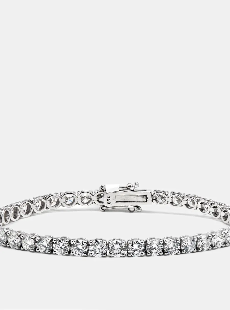 11.5 cts Round Lab Grown Diamonds 18k White Gold Bracelet