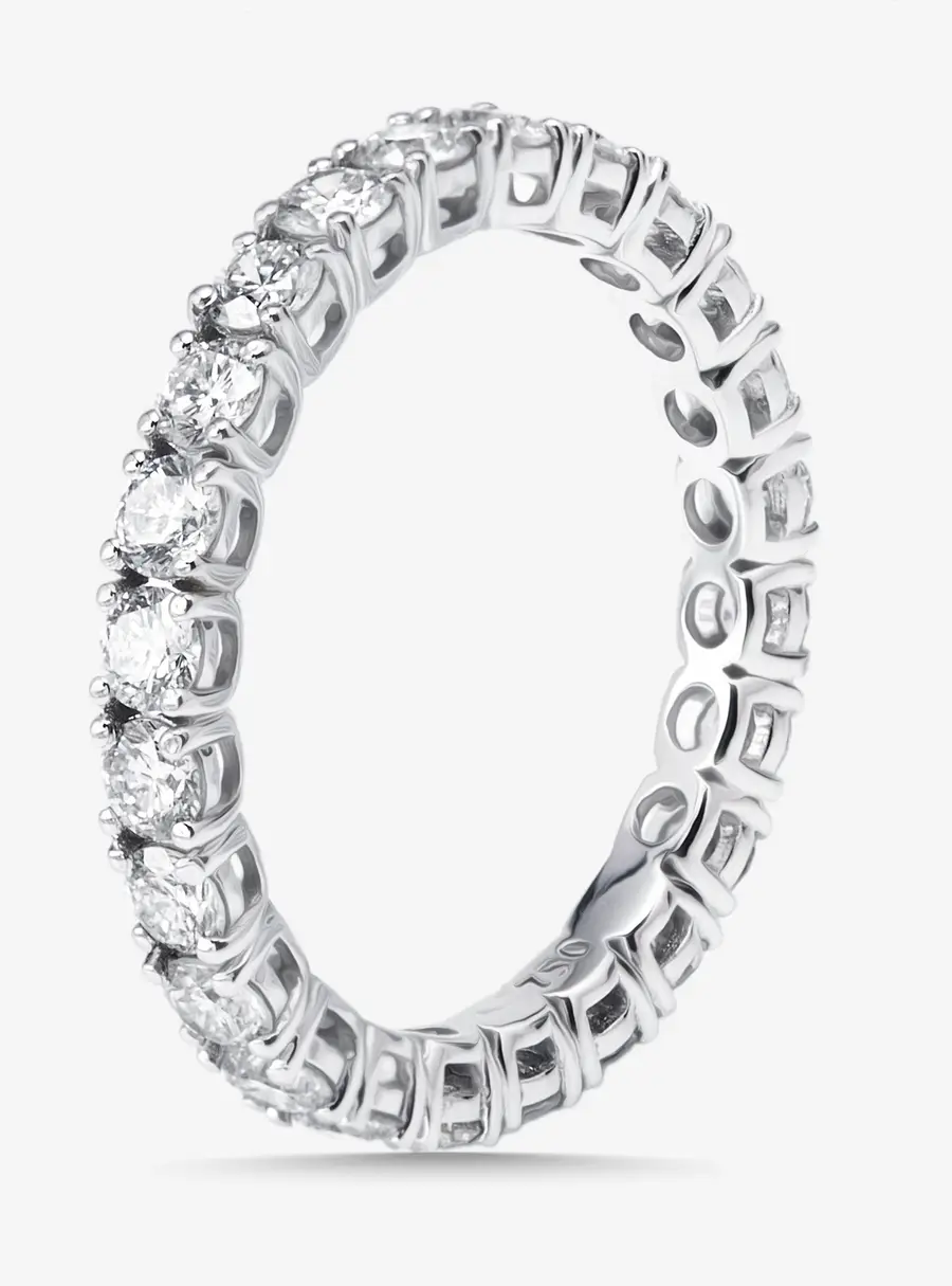 1.5 cts Round Lab Grown Diamonds 18k White Gold Ring Size 53