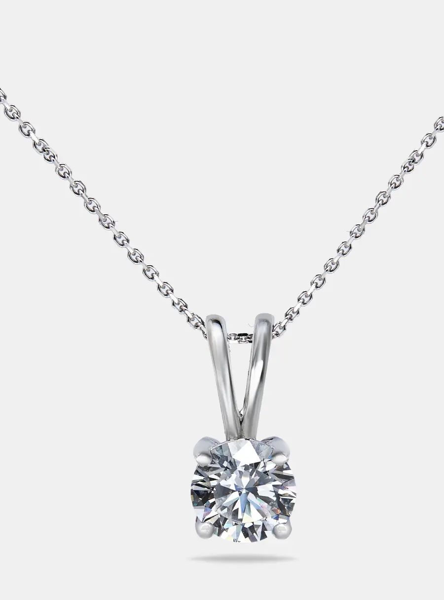 0.33 ct Round Brilliant Cut 18k White Gold Lab Grown Diamond Solitaire Pendant Necklace