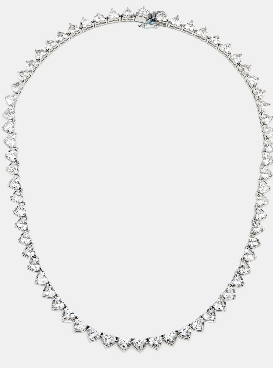 33.5 cts Heart Lab Grown Diamond 18k White Gold Necklace