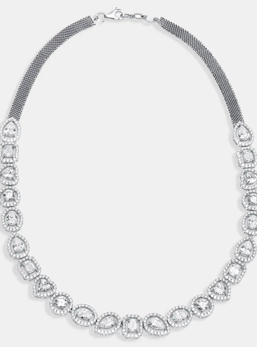 16 cts Lab Grown Diamond 18k White Gold Necklace