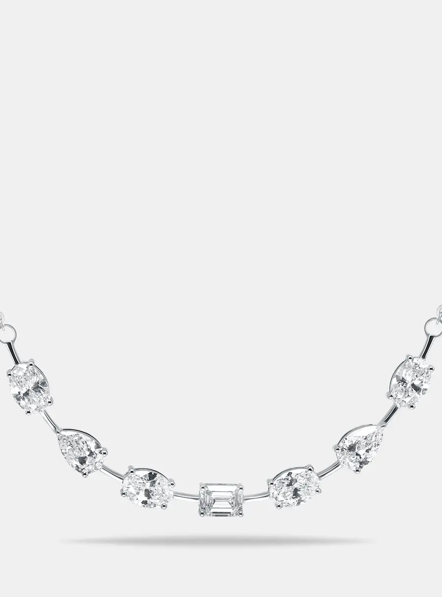 3 cts Lab Grown Diamond 18k White Gold Necklace