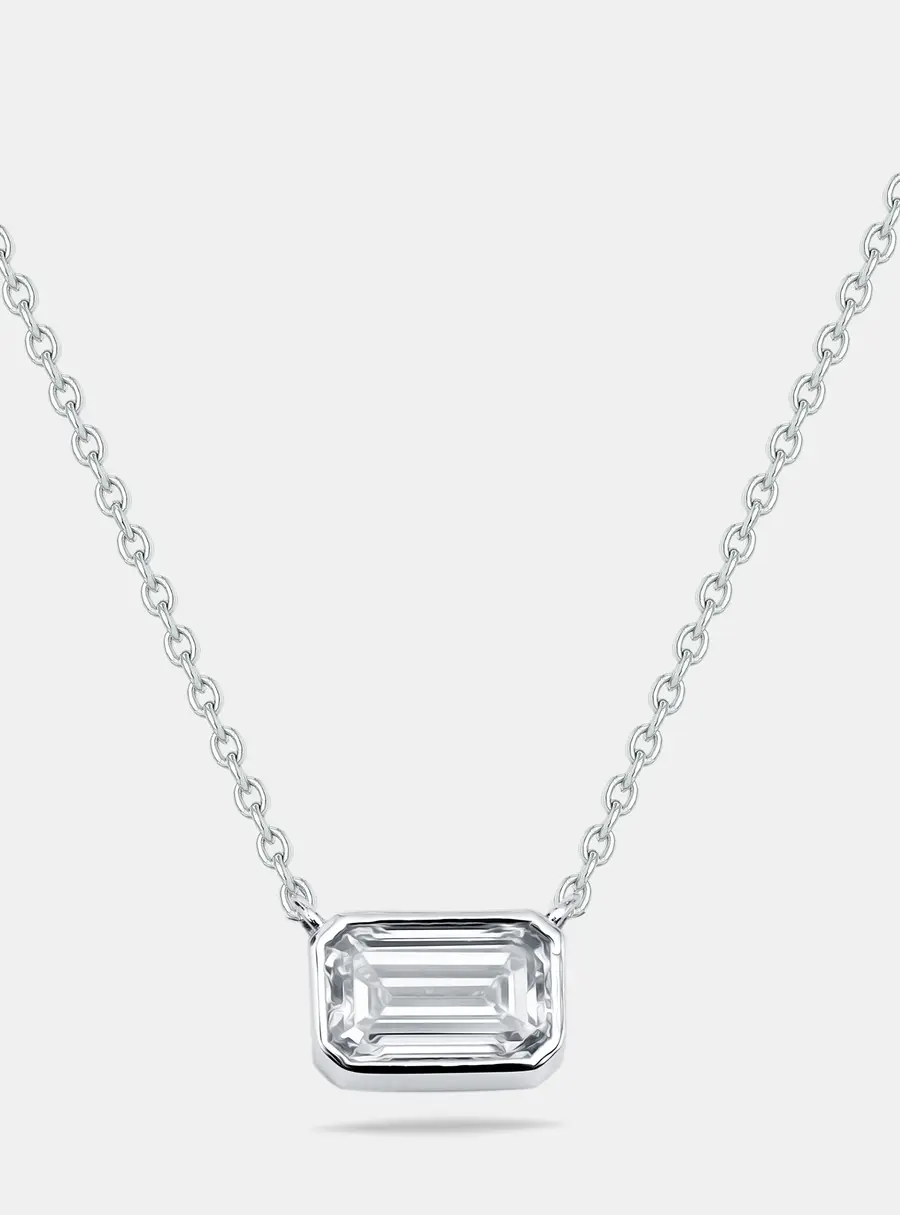 1.2 cts Lab Grown Diamond 18k White Gold Necklace