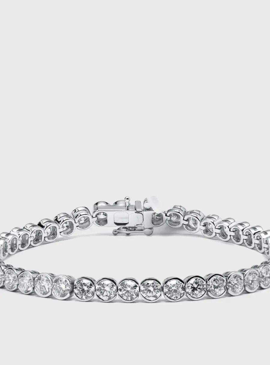 10.5 cts Round Lab Grown Diamond 18k White Gold Bracelet