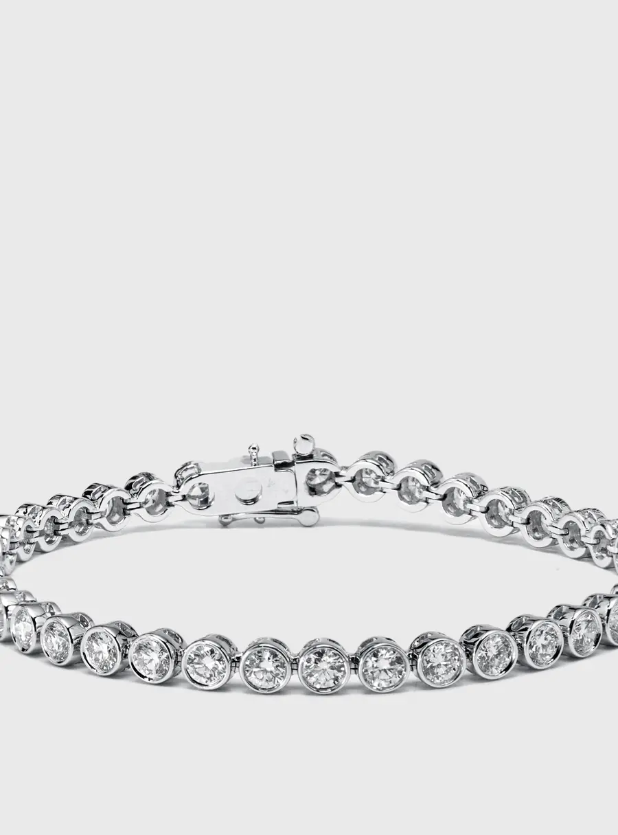 4.5 cts Round Lab Grown Diamond 18k White Gold Bracelet