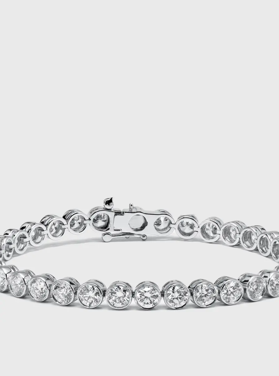7.5 cts Round Lab Grown Diamond 18k White Gold Bracelet