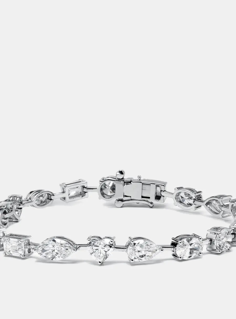 9.5 cts Lab Grown Diamond 18k White Gold Bracelet