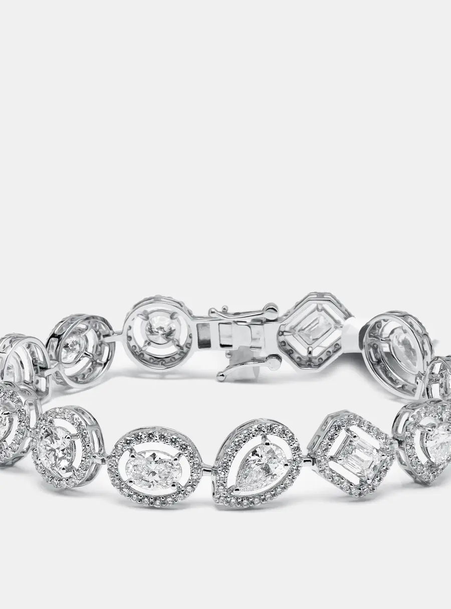 9.5 cts Lab Grown Diamond 18k White Gold Bracelet