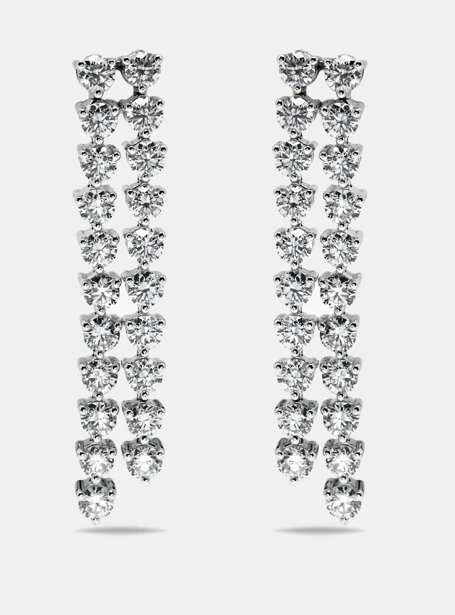 4.5 cts Round Lab Grown Diamonds 18k White Gold Earrings
