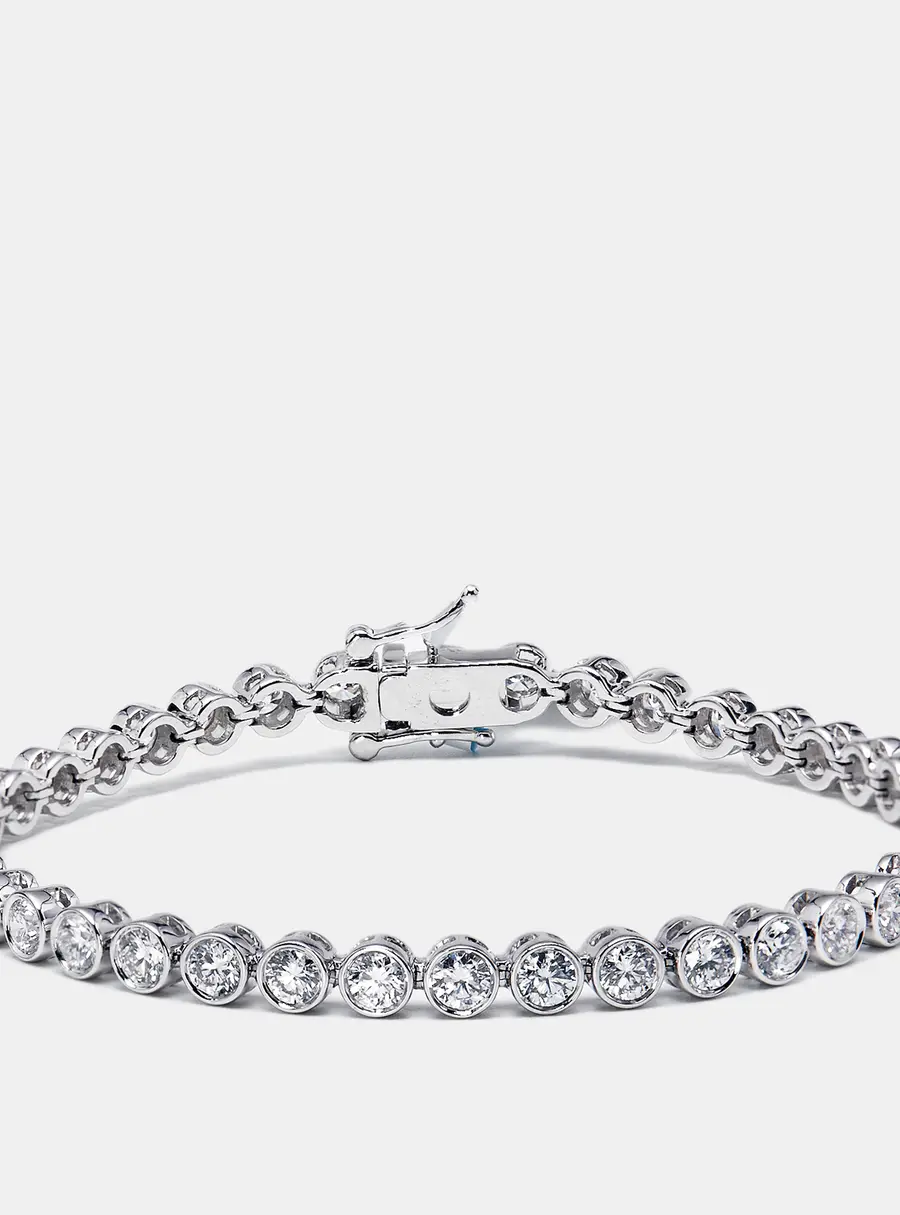 4.8 cts Round Lab Grown Diamonds 18k White Gold Bracelet