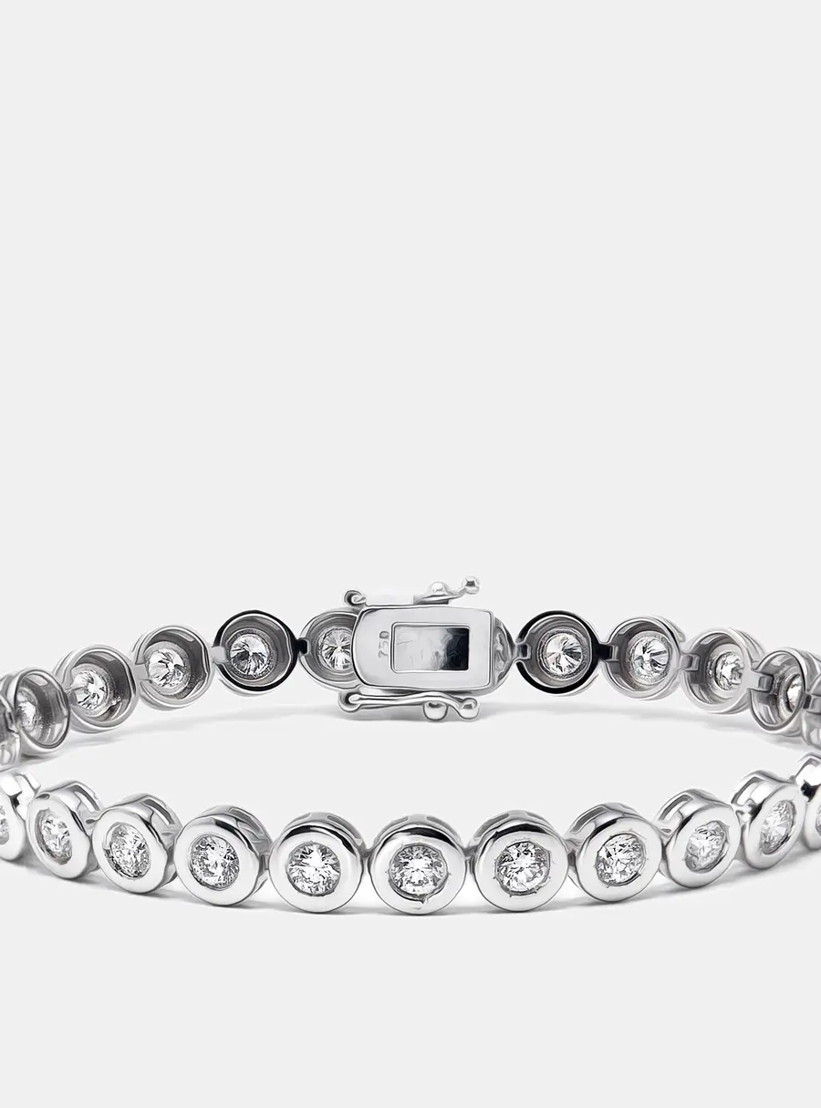 2.9 cts Round Lab Grown Diamonds 18k White Gold Bracelet