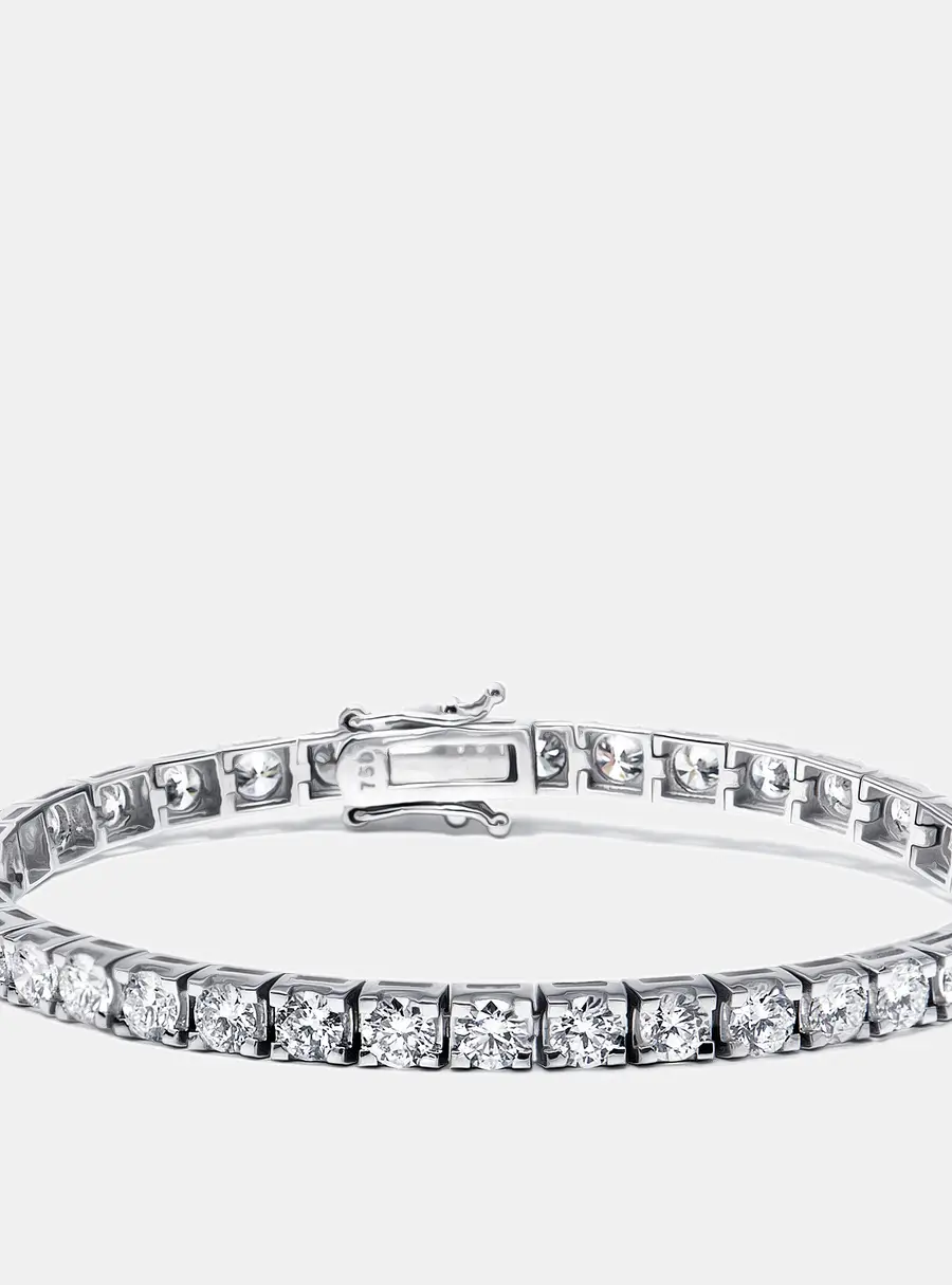 7 cts Round Lab Grown Diamonds 18k White Gold Bracelet