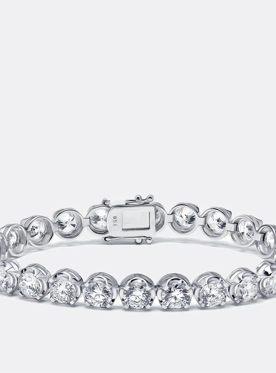 12.5 cts Round Lab Grown Diamonds 18k White Gold Bracelet