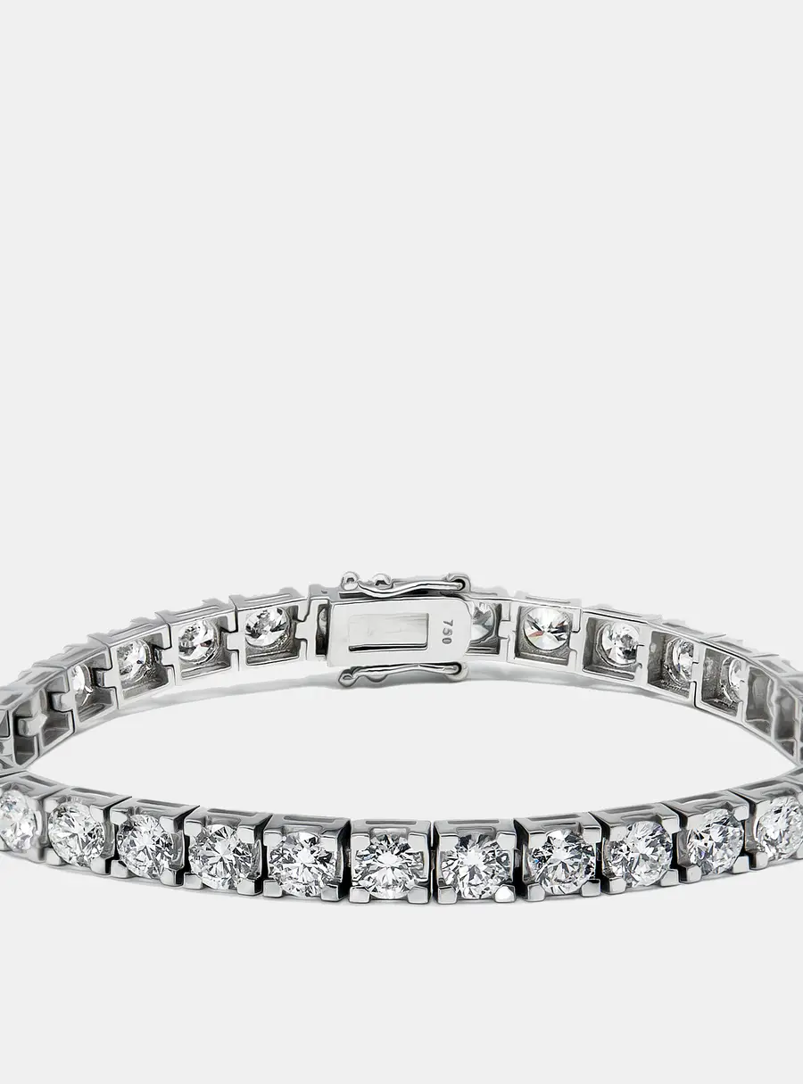 9 cts Round Lab Grown Diamonds 18k White Gold Bracelet