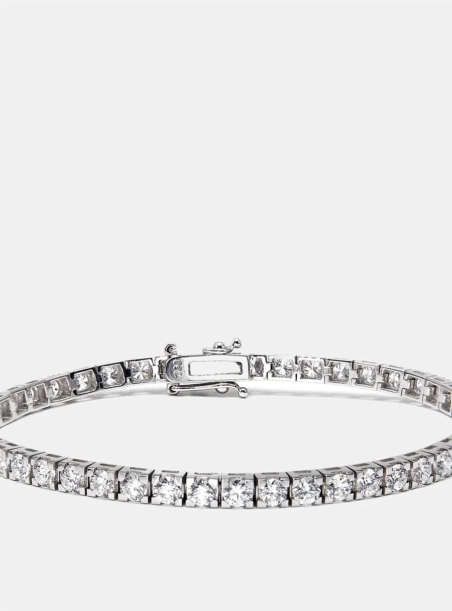 4.8 cts Round Lab Grown Diamonds 18k White Gold Bracelet