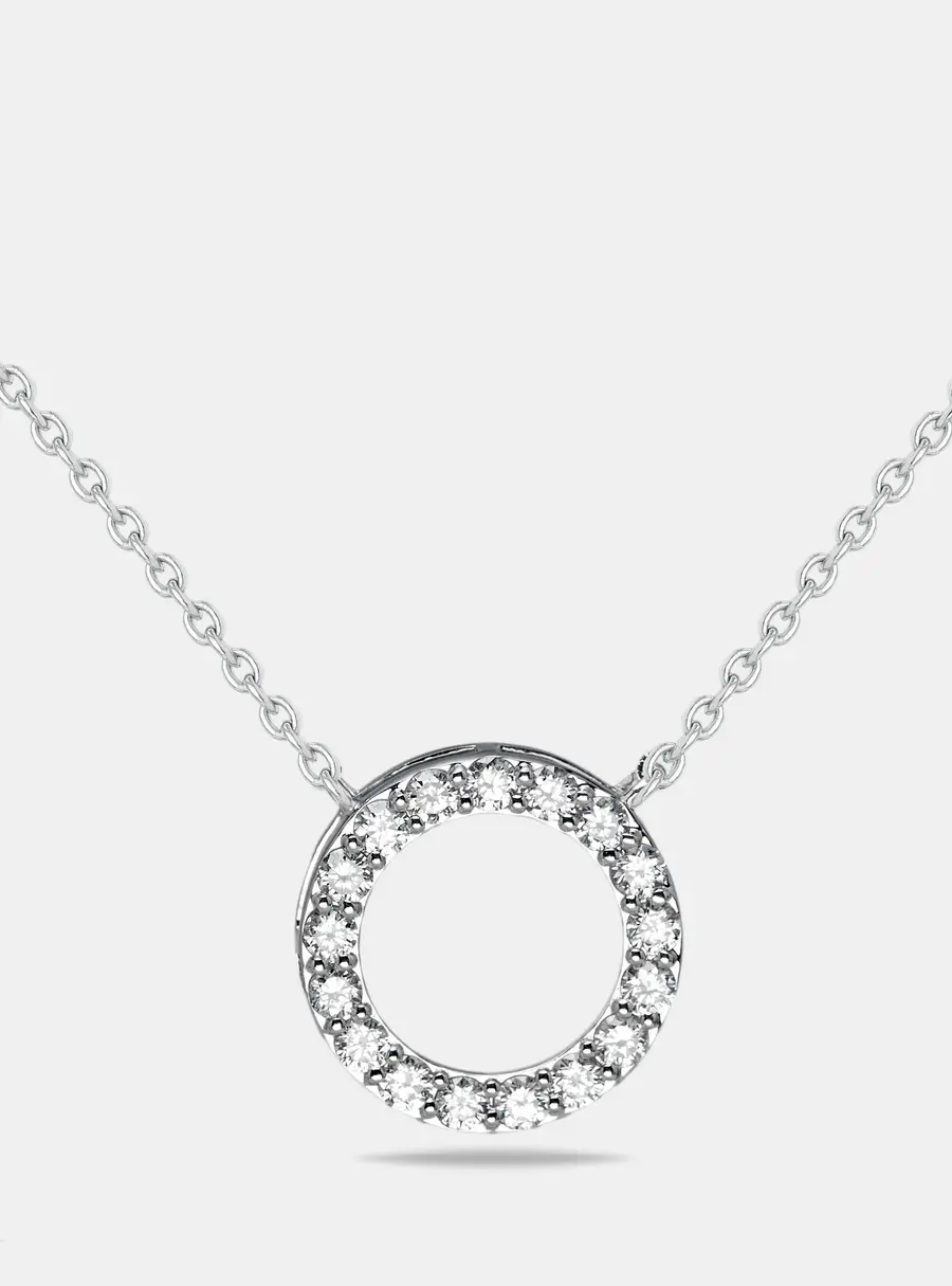0.49 cts Round Lab Grown Diamonds 18k White Gold Necklace