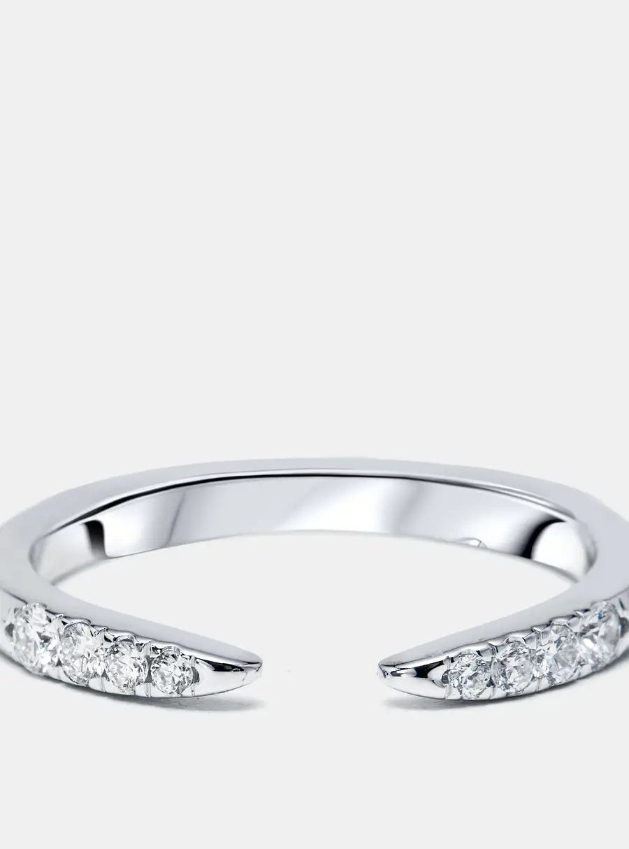 0.17 cts Round Lab Grown Diamonds 18k White Gold Ring Size 51