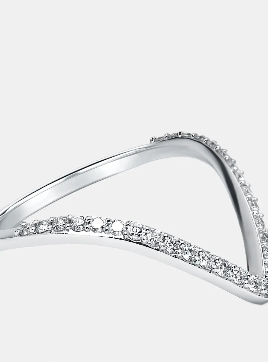 0.28 cts Round Lab Grown Diamonds 18k White Gold Ring Size 53