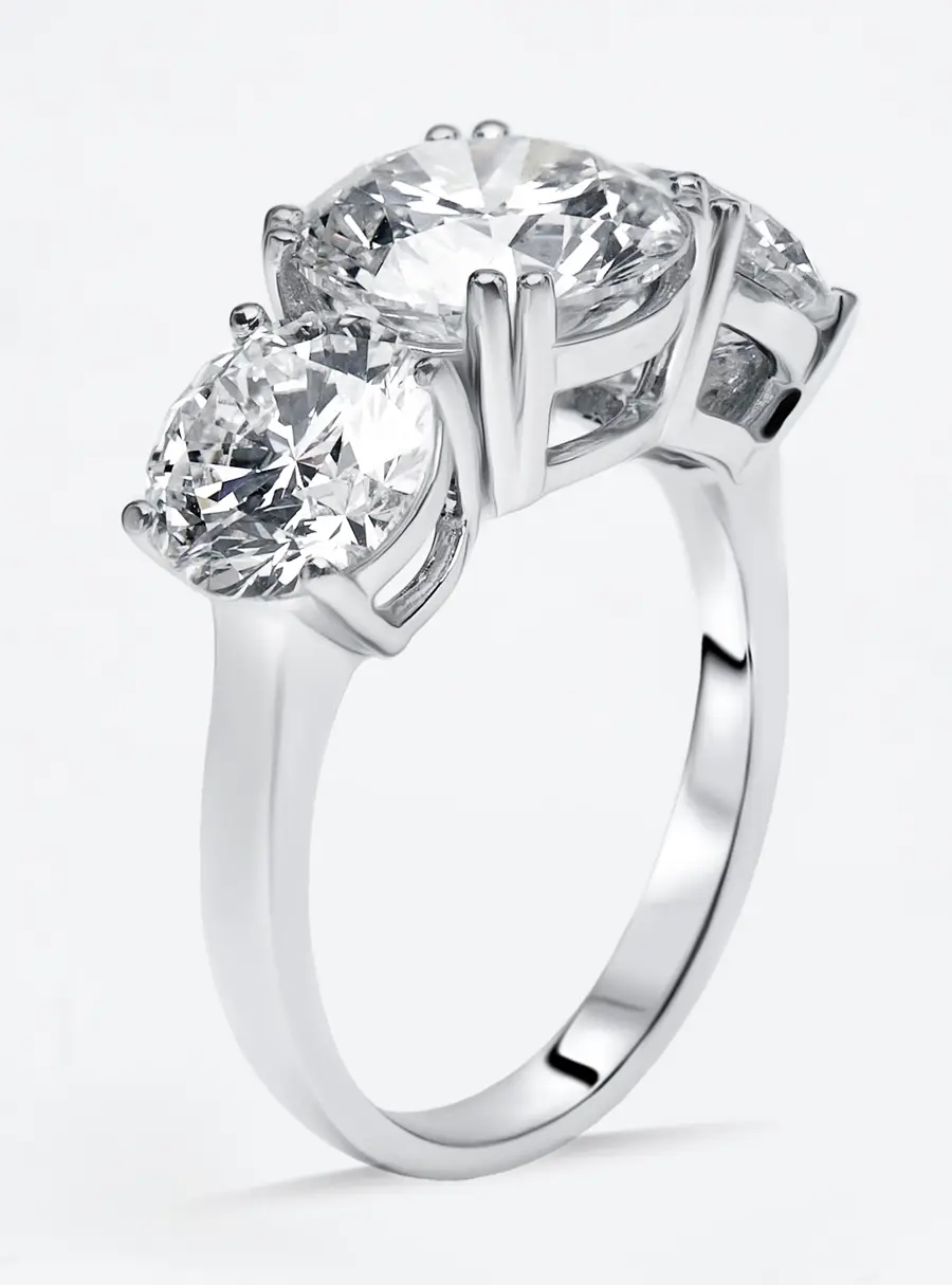 6 cts Round Lab Grown Diamonds 18k White Gold Ring Size 54