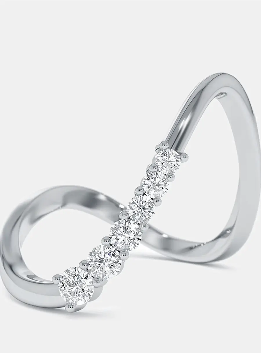 0.35 cts Round Lab Grown Diamonds 18k White Gold Ring Size 54