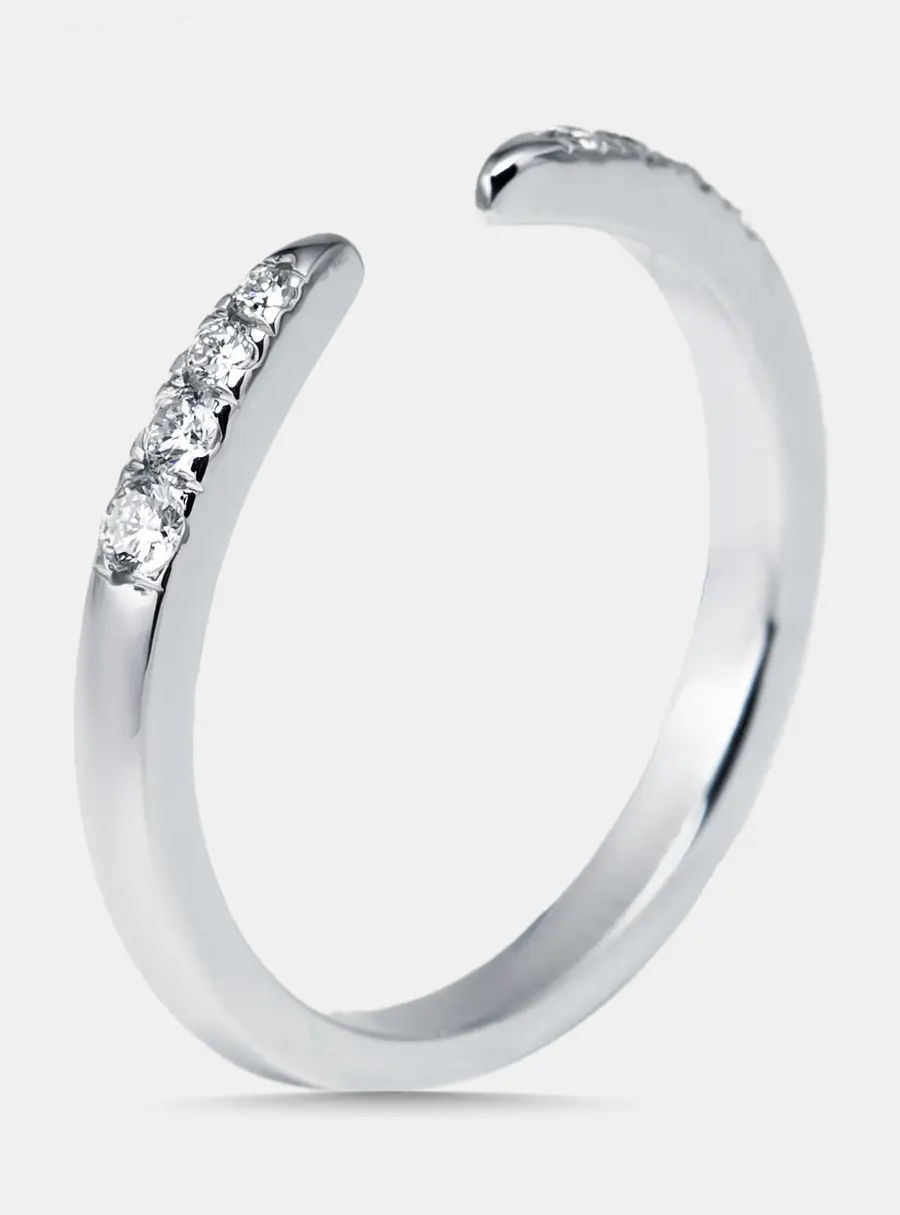 0.17 cts Round Lab Grown Diamonds 18k White Gold Ring Size 55