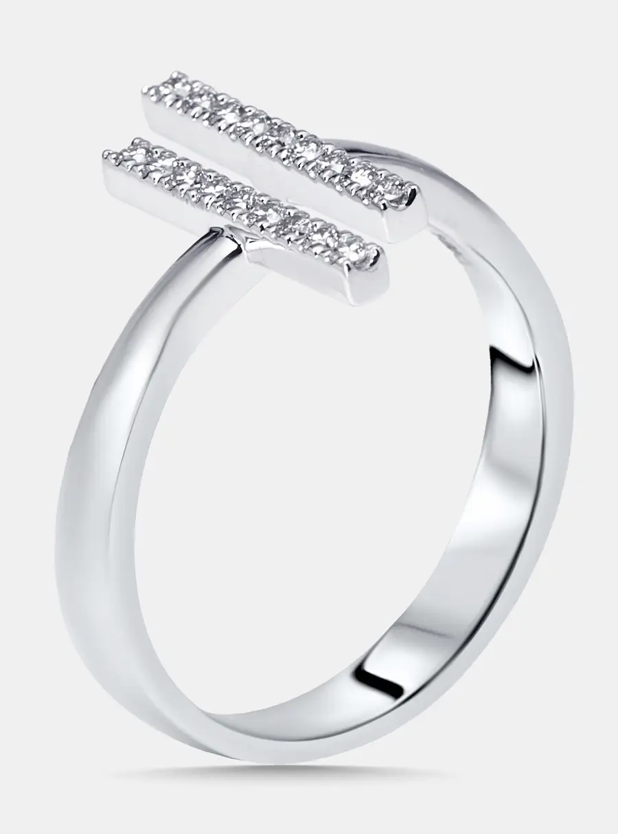 0.18 cts Round Lab Grown Diamonds 18k White Gold Ring Size 55