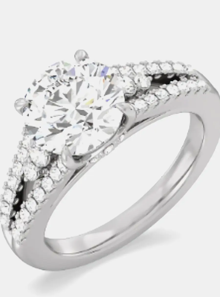 2.20 cts Round Lab Grown Diamond 14k White Gold Wedding Ring EU 50.5