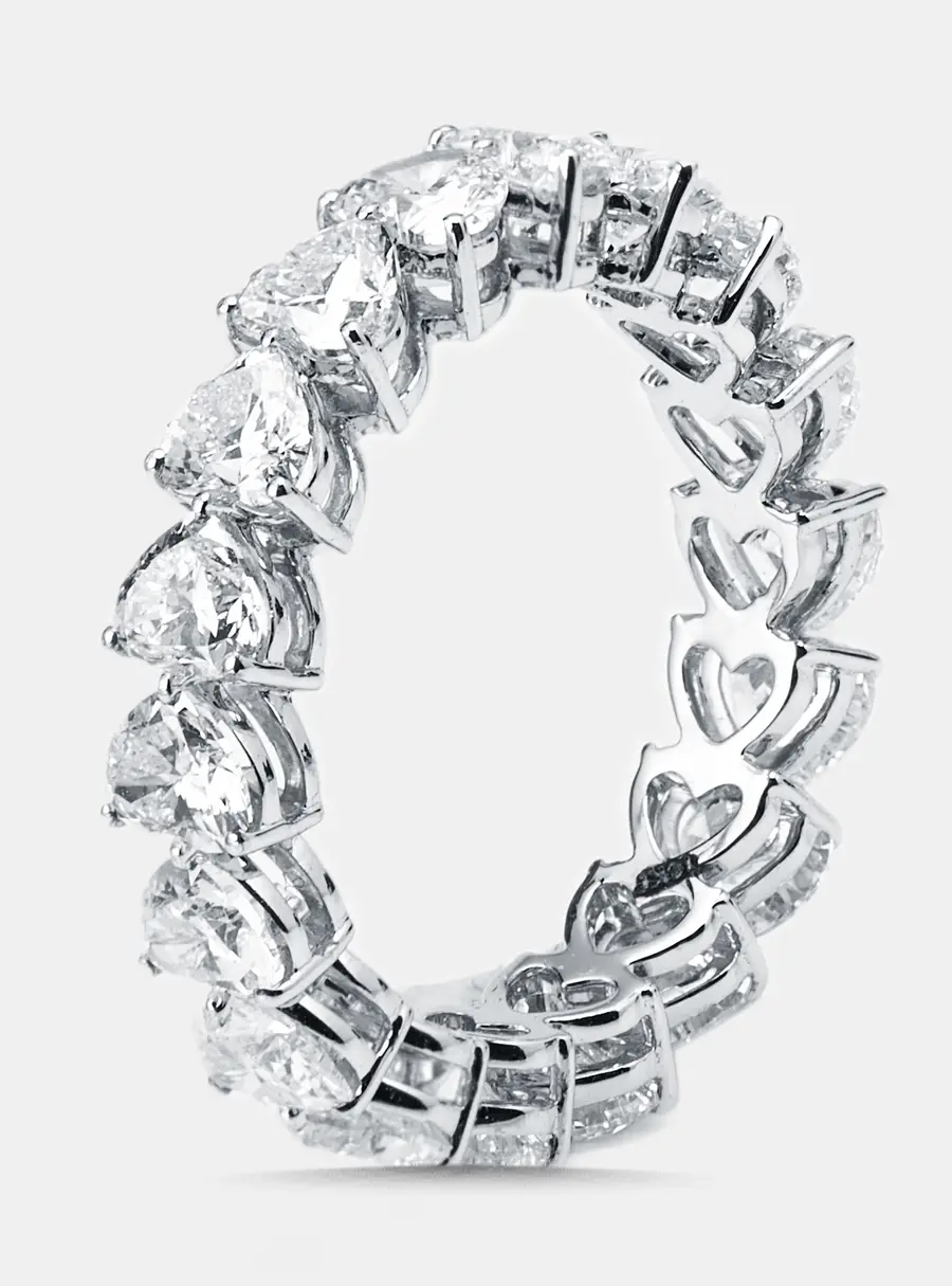 3.5 cts Heart Lab Grown Diamonds 18k White Gold Ring Size 53