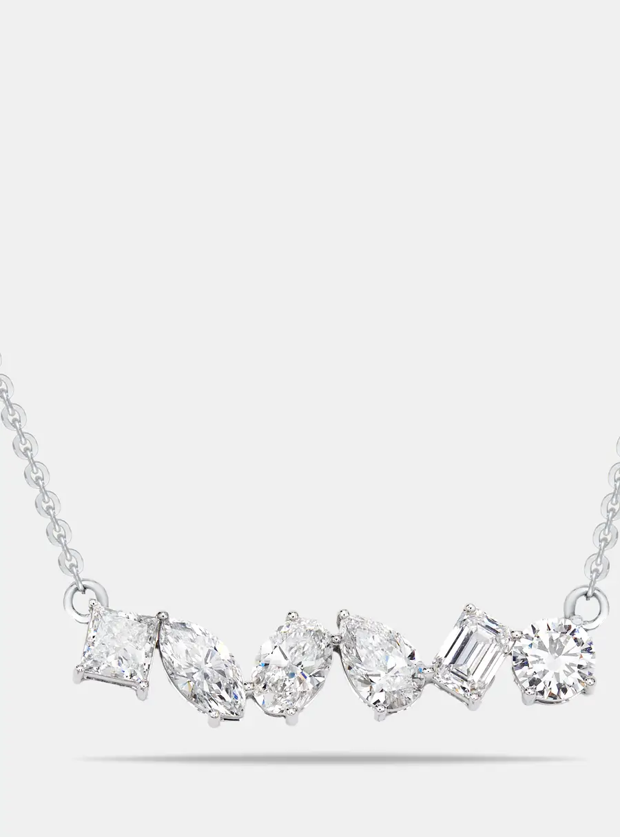 3 cts Lab Grown Diamond 18k White Gold Necklace