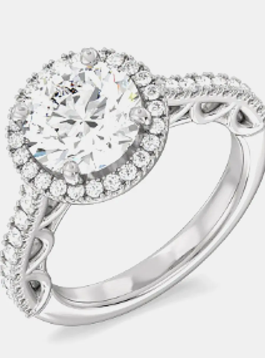 1.75 cts Round Cut Lab Grown Diamond 14k White Gold Ring EU 52