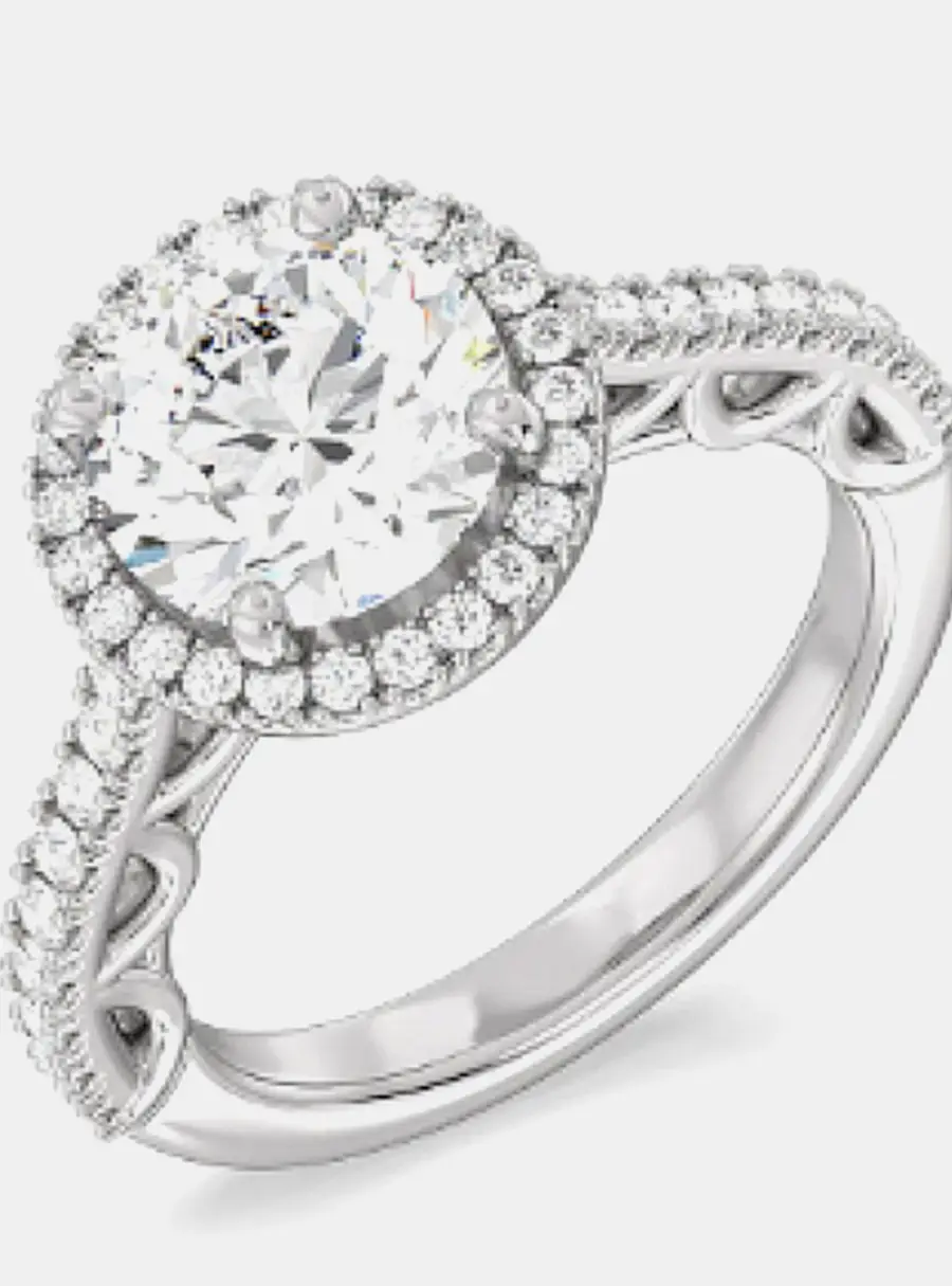 1.75 cts Round Cut Lab Grown Diamond 14k White Gold Ring EU 52