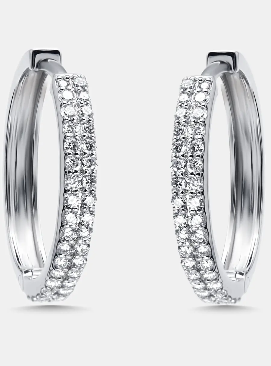 0.60 cts Round Lab Grown Diamonds 18k White Gold Earrings