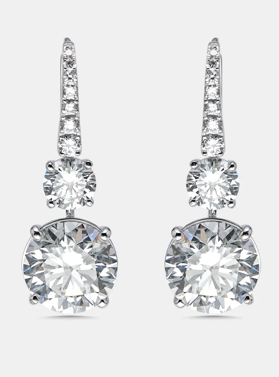 14.5 cts Round Lab Grown Diamonds 18k White Gold Earrings