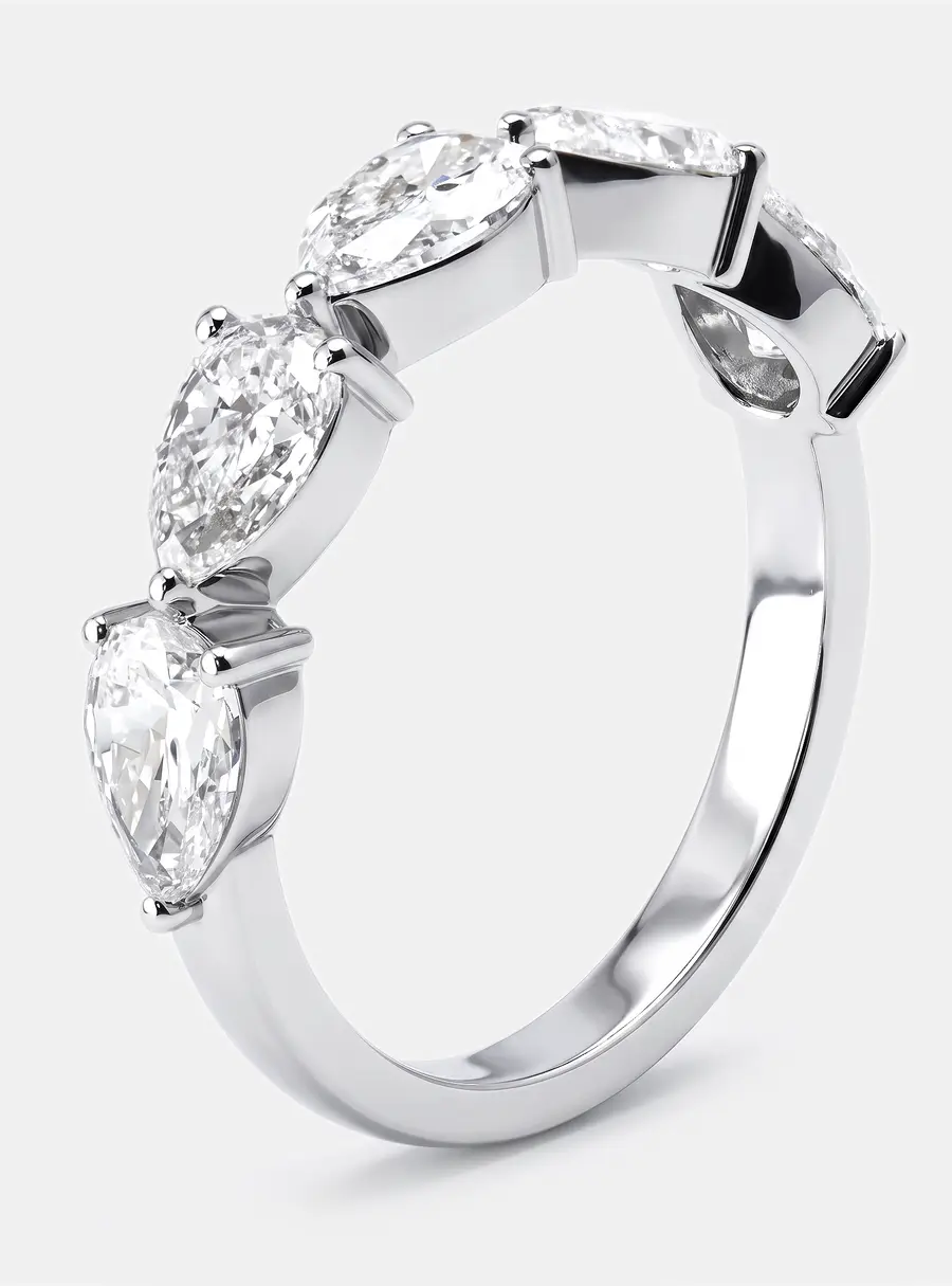 1.8 cts Pear Lab Grown Diamonds 18k White Gold Ring Size 53