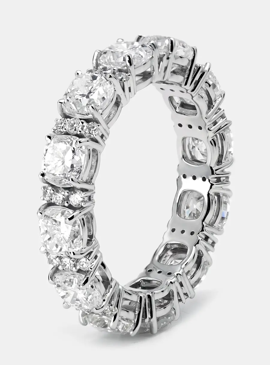 4.5 cts Round Lab Grown Diamonds 18k White Gold Ring Size 53