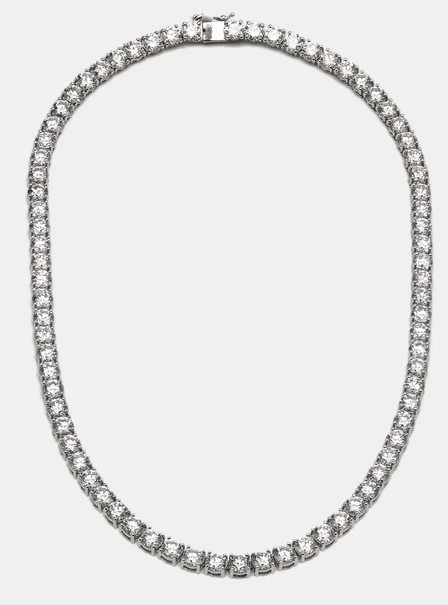 40 cts Round Lab Grown DIamond 14k White Gold Necklace