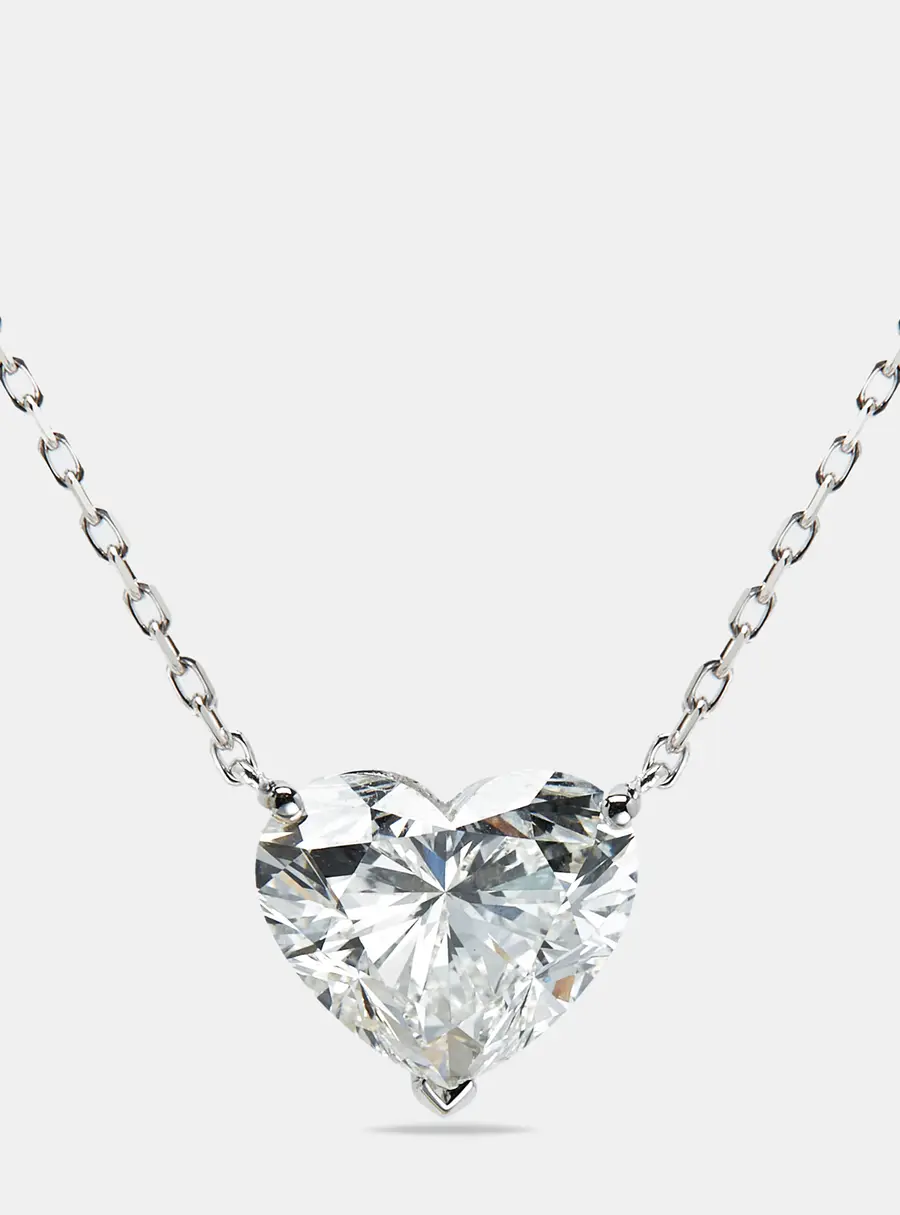 5 cts Heart Lab Grown DIamond 14k White Gold Necklace