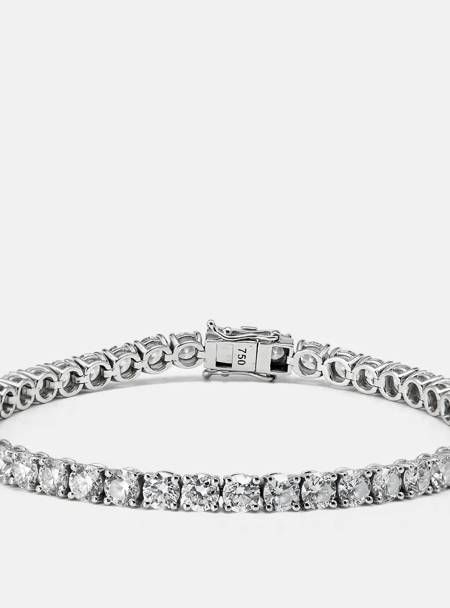 11.00 cts Round Brilliant Cut 18k White Gold Lab Grown Diamonds Tennis Bracelet