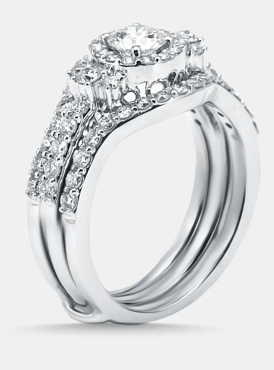 1.37 cts Round Lab Grown Diamond 14K White Gold Ring Size 54