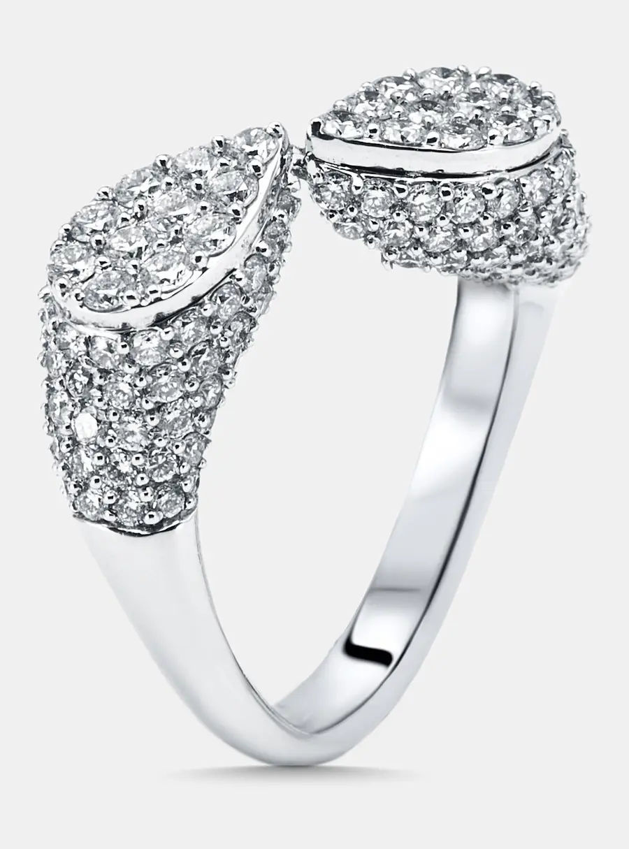 2.34 cts Round Lab Grown Diamond 14K White Gold Ring Size 54