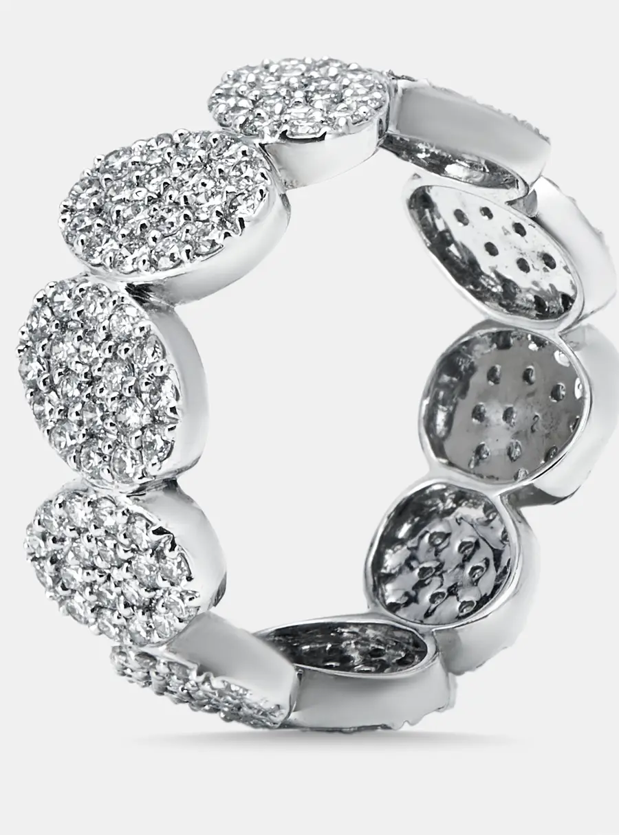 1.66 cts Round Lab Grown Diamond 14K White Gold Ring Size 54