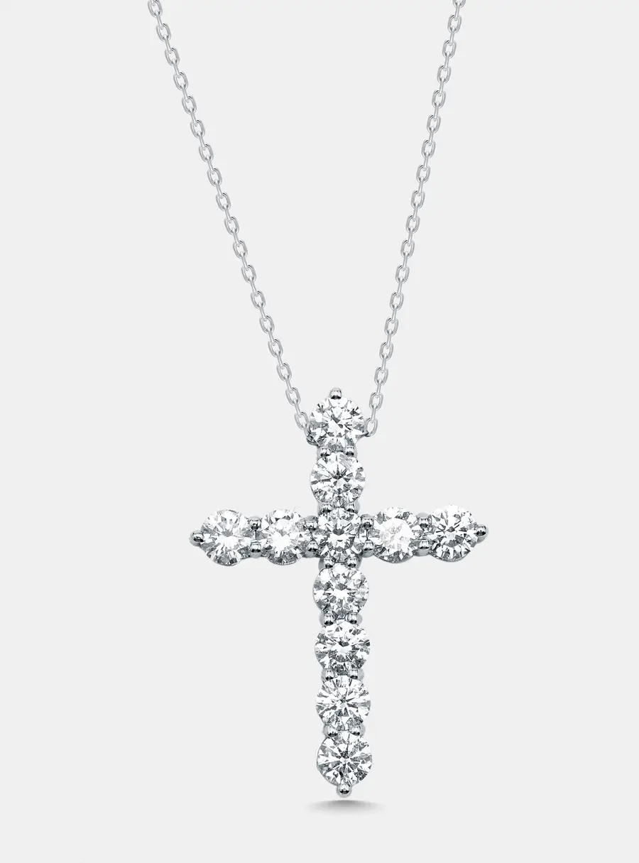1.98 cts Round Lab Grown Diamond 14K White Gold Pendant Necklace