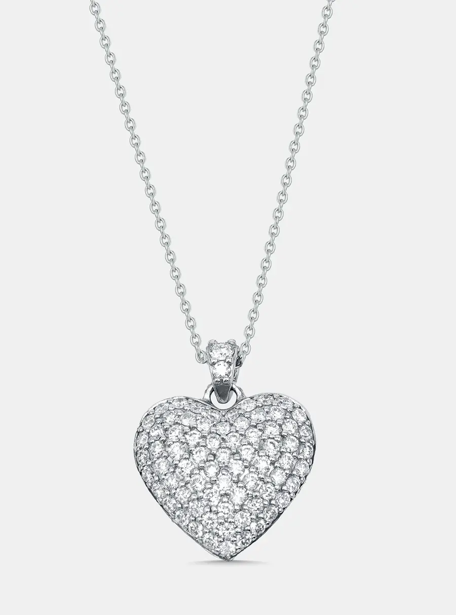 0.79 cts Round Lab Grown Diamond 14K White Gold Pendant Necklace